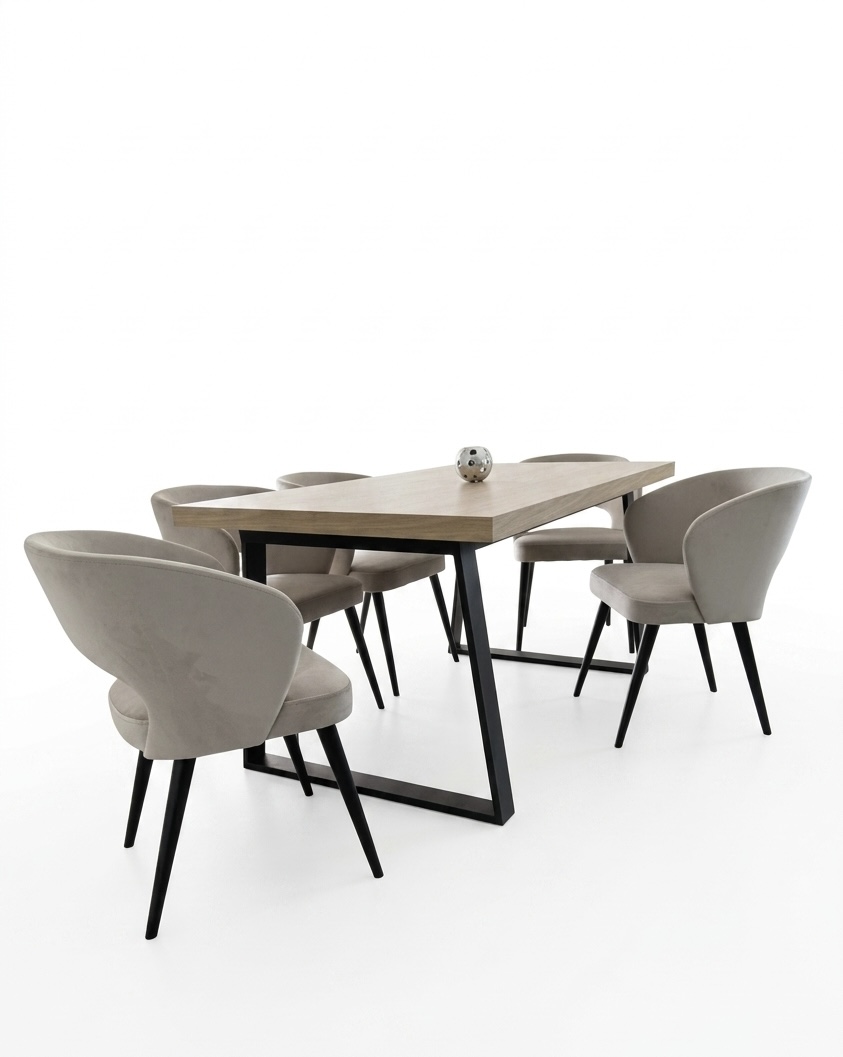 Zestaw stół Loft Trapez + krzesła Less ll